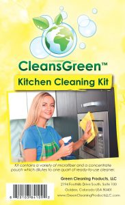 Kitchen Cleaning Kit From Cleans Green | CleansGreen Kit Best for Kitchen (Floor, Cabinets, Stove) and BONUS | For Streak Free Results Use Set with Natural All Purpose Cleaner Refill and Antibacterial Microfiber Cloth EXTRA 3 Reusable Rags